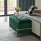 Fabulaxe Velvet Storage Ottoman Stool Box with Abstract Golden Legs - Decorative Sitting Bench, Green Large QI003939.GN.L - alternate 3